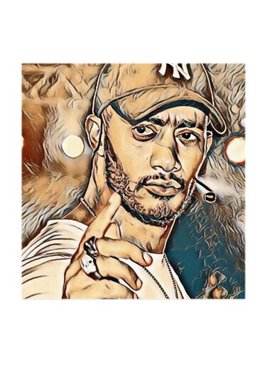 Mohamed Ramadan MDF Wall Art Multicolour 30x30cm
