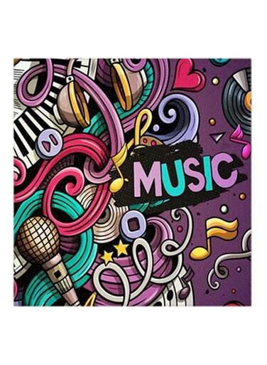 Music MDF Wall Art Multicolour
