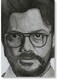 The Professor La Casa De Papel Themed Wall Art Painting Grey/White 40x60cm