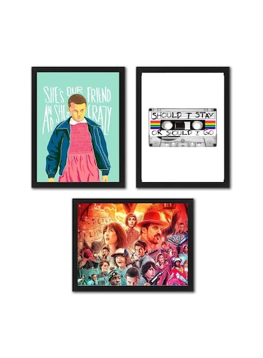 Stranger Things Digital Wall Art Set Of 3 Poster Frames 30x40 cm