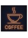 Coffee By Neon Themed Wall Art Black/Yellow 30x30cm