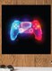 PlayStation Controller Themed Wall Art Black/Blue/Pink 30x30cm