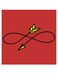 Infinity Themed Printed MDF Wall Art Red/Yellow/Black 30x30cm