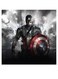 Captain America Themed Wall Art Grey/Red/Blue 30x30cm