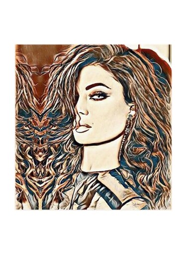 Haifa Wehbe MDF Wall Art Multicolour 30x30centimeter