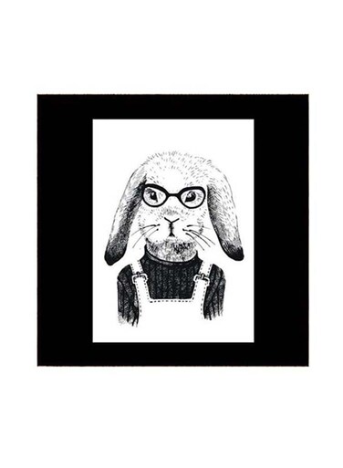 Cartoon Themed Wall Art White/Black 30x30centimeter
