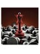 Chess Themed Wall Art Black/Red/Grey 30x30cm