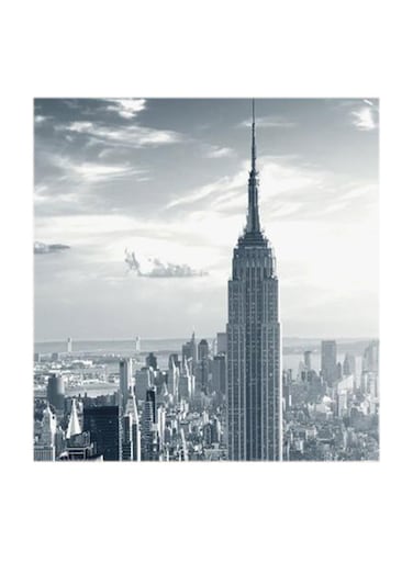 Manhattan Skyline MDF Wall Art Multicolour 30x30cm