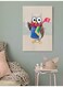 Owl Printed Wall Art Beige/Brown/Red 40x60cm