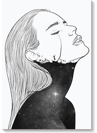 Decorative Wall Art Painting Black/White 40 x 60cm