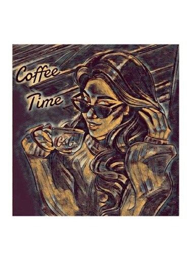 Coffee Time MDF Wall Art Multicolour 30x30cm