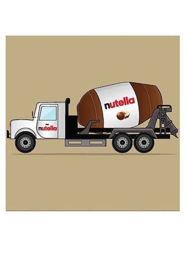 Nutella Themed Wall Art Beige/White/Brown 30x30cm