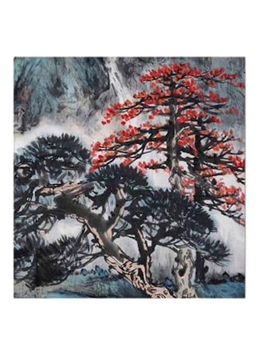 Nature Abstract MDF Wall Art Multicolour 30x30centimeter