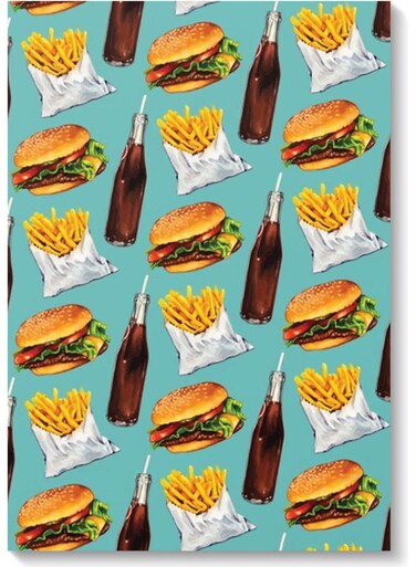 Cheeseburger Wall Art Painting Multicolour 40x60cm