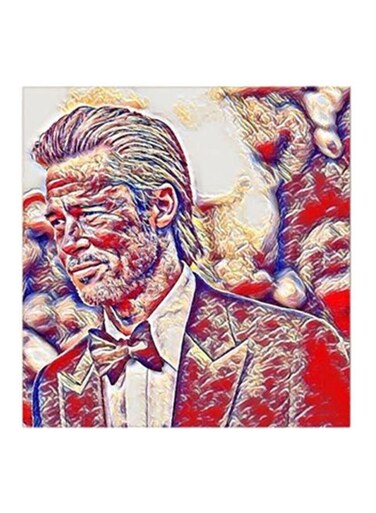 Brad Pitt MDF Wall Art Multicolour 30x0.5x30cm