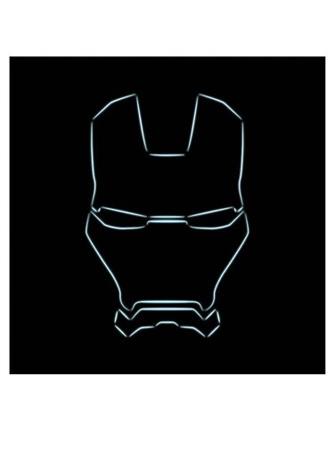 Iron Man Mask Themed Wall Art Black/Blue 30x30cm
