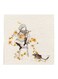A Girl With A Cat MDF Wall Art Multicolour 30x30cm