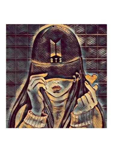 Bts MDF Wall Art Multicolour 30x30cm