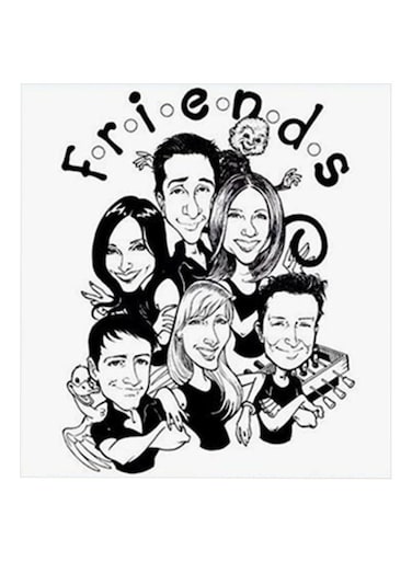 Friends MDF Wall Art White/Black 30x30cm