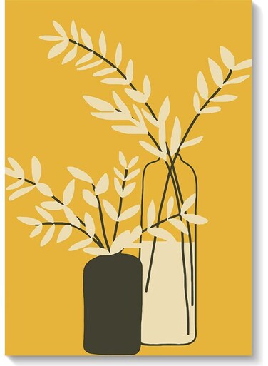 Decorative Wall Art Painting Yellow/Black/Beige 40x60cm