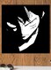 Luffy Themed Printed MDF Wall Art Black/White 30x30cm
