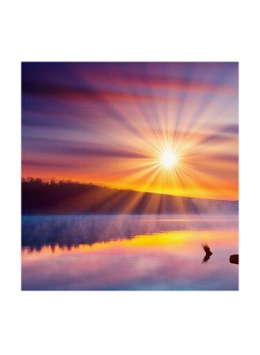 The Sunset Sea MDF Wall Art Multicolour 30x30cm