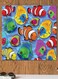 Fish Themed Wall Art Blue/Orange/Yellow 30x30cm