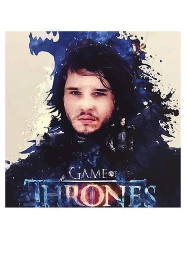 Game Of Thrones Themed Wall Art Blue/Beige/Black 30x30cm
