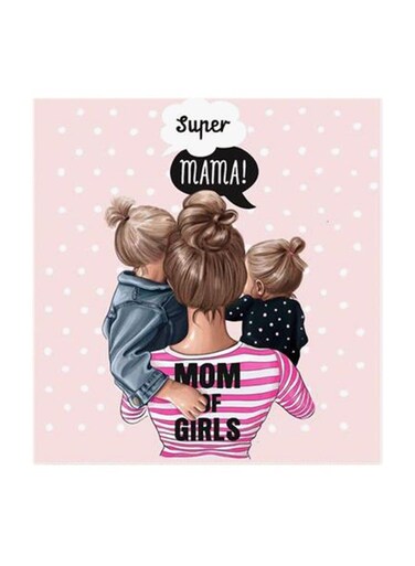 Super Mama MDF Wall Art Multicolour 30x30centimeter