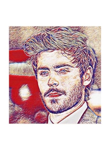 Zac Efron MDF Wall Art Multicolour 30x30centimeter