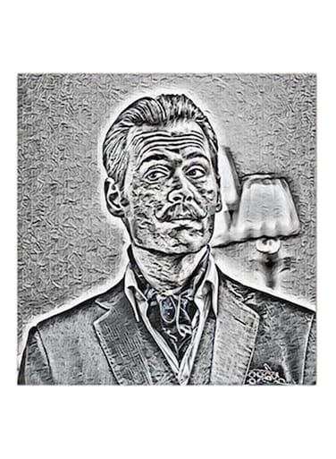 Johnny Depp MDF Wall Art Black/White