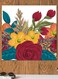 Floral Themed Wall Art Red/Yellow/Blue 30x30cm