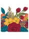 Floral Themed Wall Art Red/Yellow/Blue 30x30cm