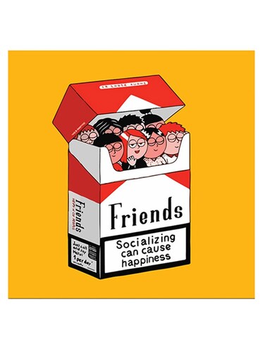 Friends Themed Wall Art Yellow/Black/White 30x30cm