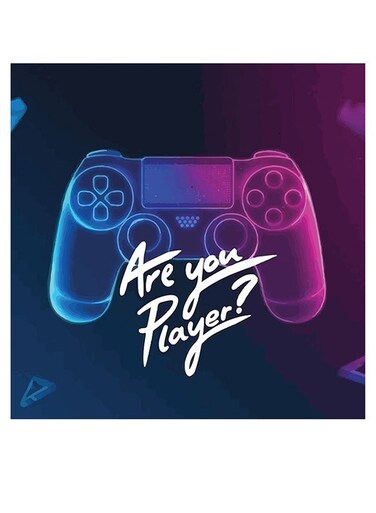 PlayStation Themed Wall Art Blue/Pink/White 30x30cm