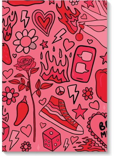 Icons Pink Wall Art Multicolour 40x60cm