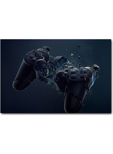 PlayStation Controller Wall Art Black 40x60cm