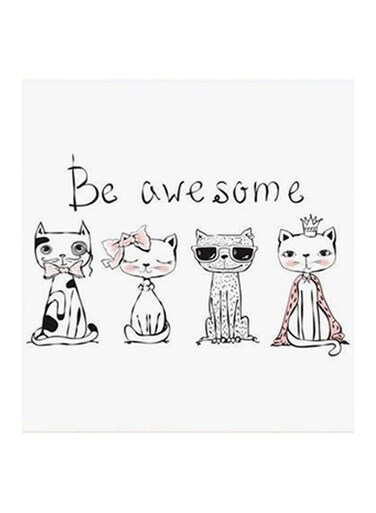 Be Awesome MDF Wall Art White/Black