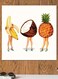 Tropical Fruit Themed Wall Art Green/Beige/Yellow 30x30cm