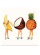 Tropical Fruit Themed Wall Art Green/Beige/Yellow 30x30cm