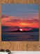 Sunset Themed Printed MDF Wall Art Orange/Blue/Black 30x30cm