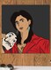 Money Heist Nairobi Printed Wall Art Black/Red/Brown 30x30cm