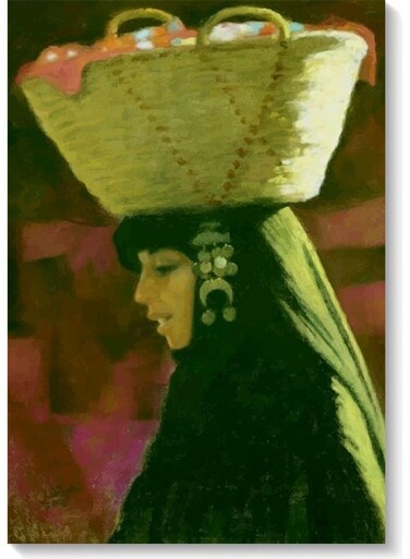 Bedouin Woman Themed Wall Art Painting Multicolour 40x60cm