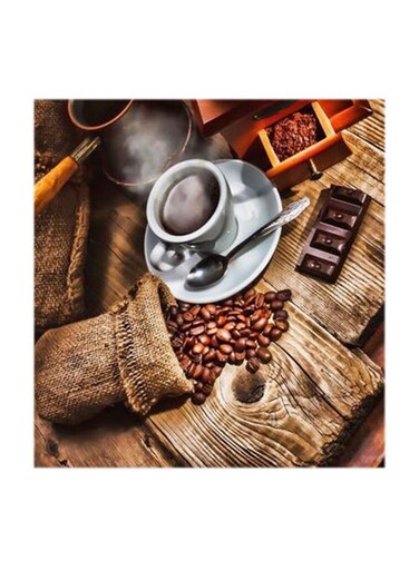 Coffee MDF Wall Art Multicolour 30x30centimeter