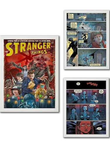 Stranger Things Digital Wall Art Set Of 3 Poster Frames 21x30 cm