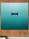 Boat Themed Printed MDF Wall Art Cyan/Black 30x30cm