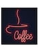 Coffee By Neon Themed Wall Art Black/Red 30x30cm