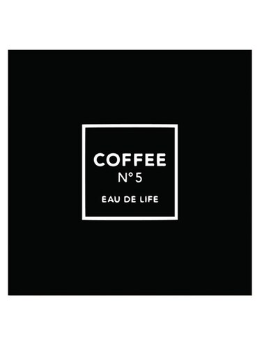 Coffee Lovers Themed Wall Art Black/White 30x30cm