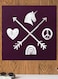 Sugar And Spice Compass Themed Printed MDF Wall Art Purple/White 30x30cm
