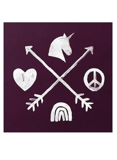 Sugar And Spice Compass Themed Printed MDF Wall Art Purple/White 30x30cm